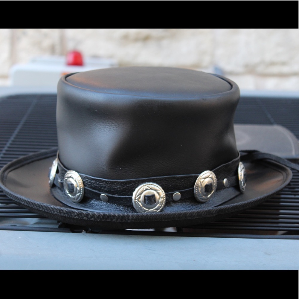Men Embellished Genuine Leather Cowboy Hat